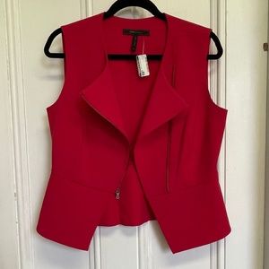 Red BCBGMAXAZRIA PEPLUM TOP